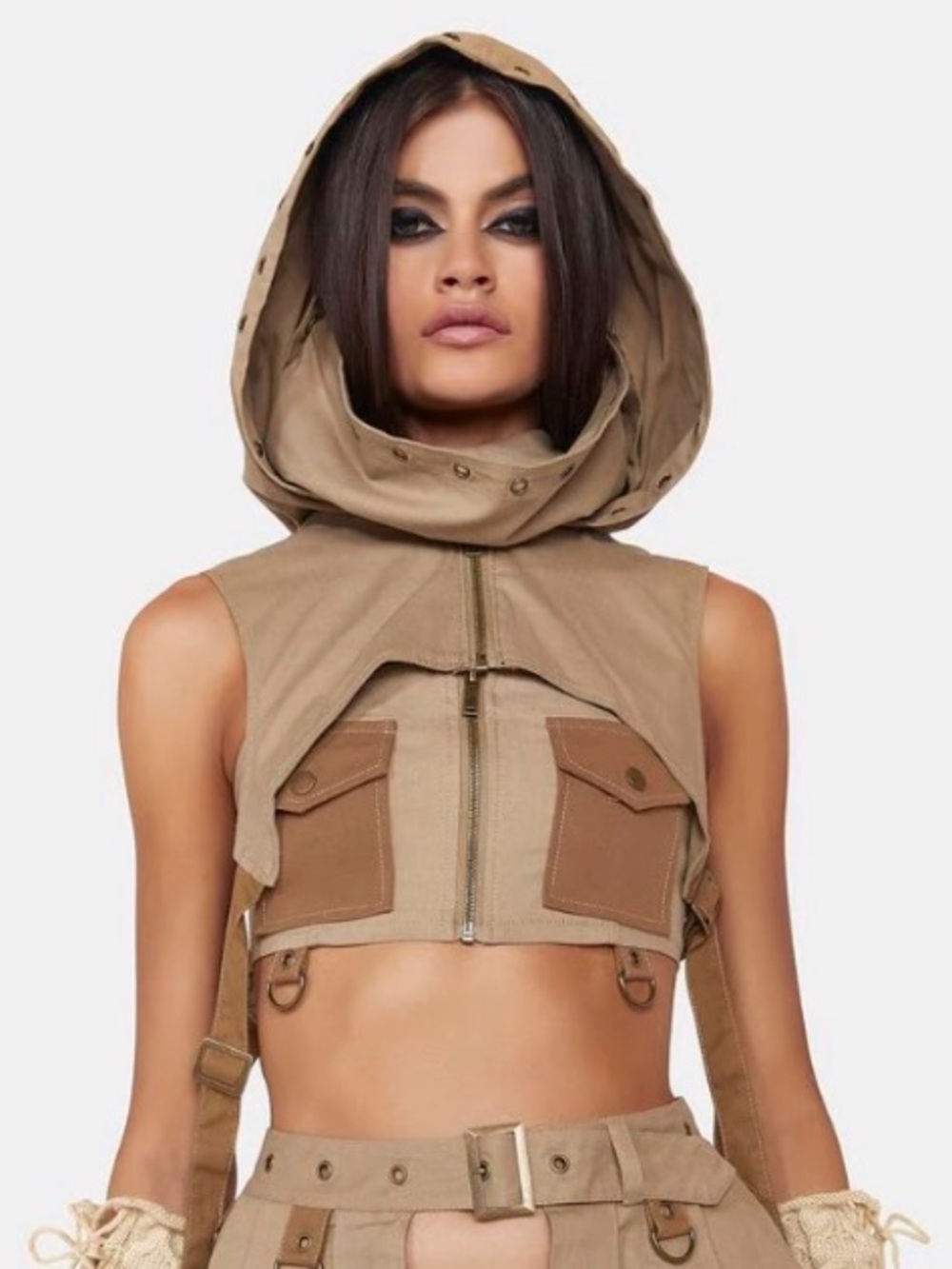 Dolls Kill Great Escape top and hooded backpack